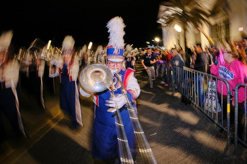 Jaguar Marching Band playing instrument